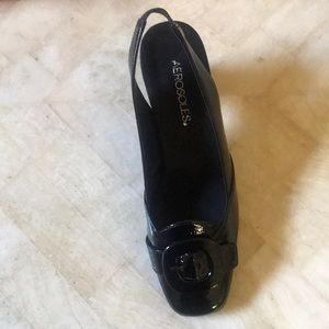 AEROSOLES WOMENS SHOES JACKS BLACK PATENT 7.5 M
